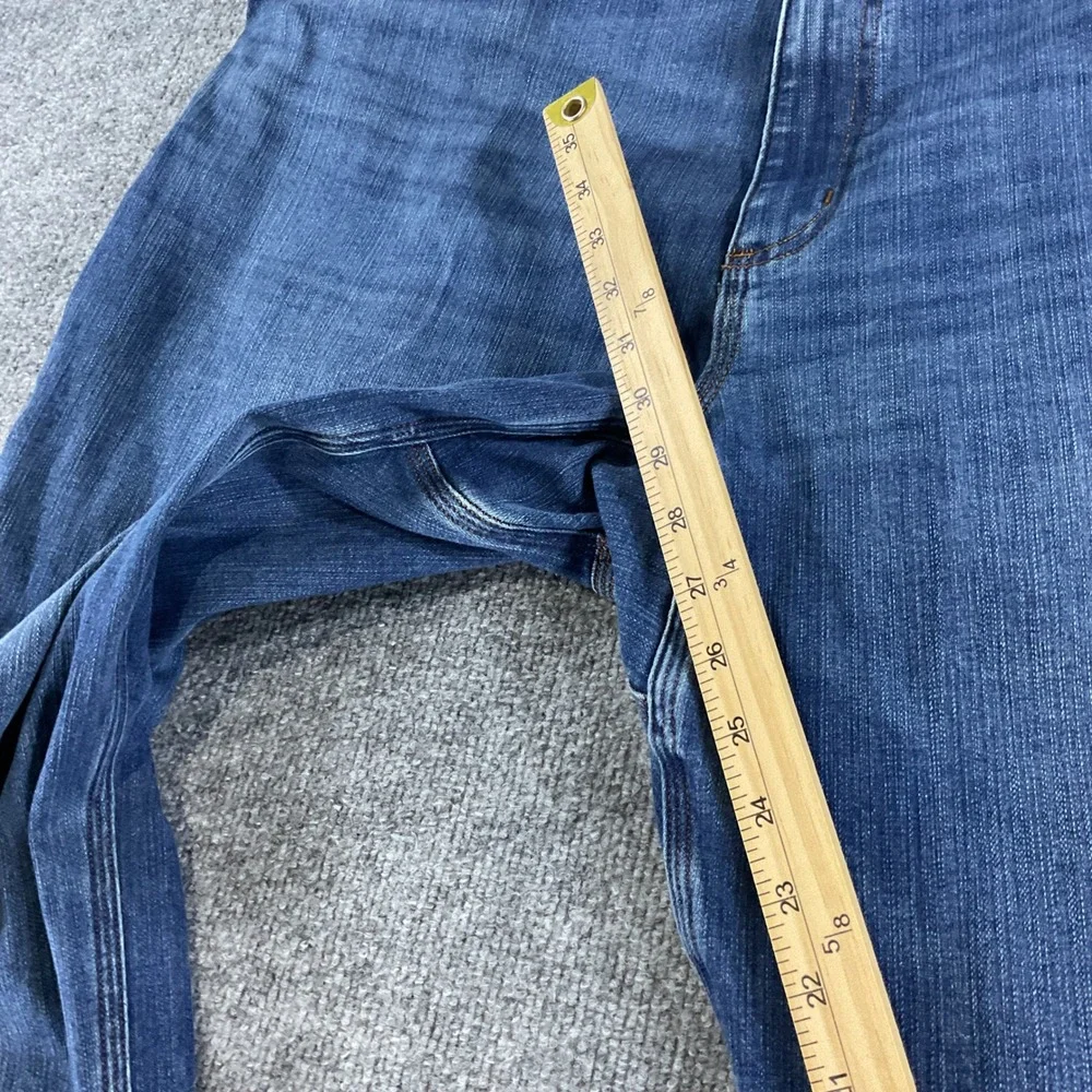 Duluth Trading Ballroom Double Flex Jeans Mens 46x30 Blue Relaxed Stretch Denim